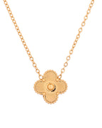 VOJ Gold Plated Floral Design Chain With Earrings And Bracelet Set | Grocsy