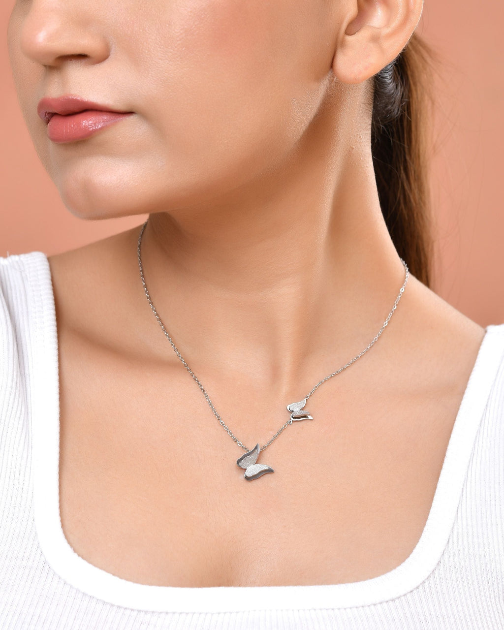 VOJ Silver Plated Butterfly Chain | Grocsy