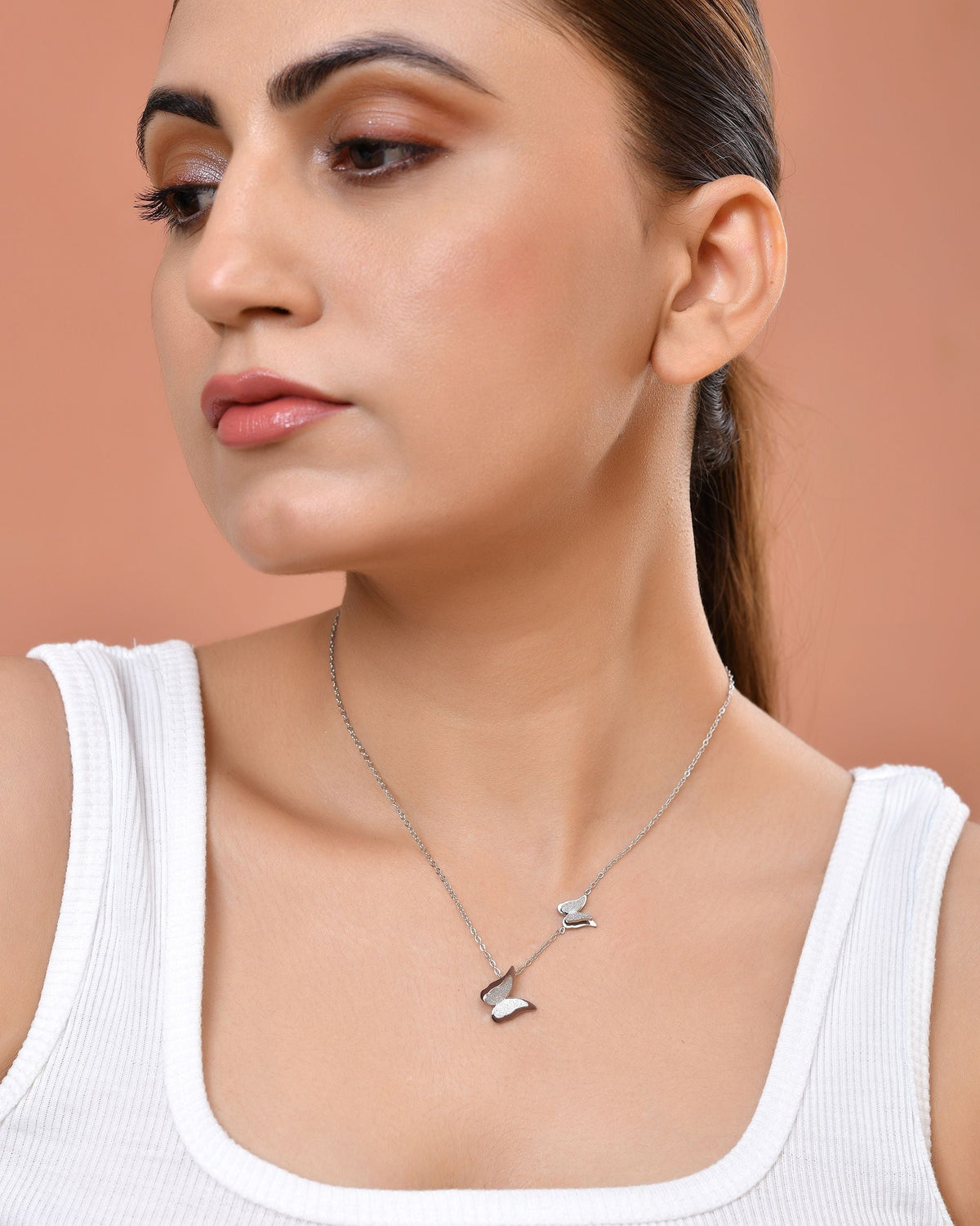 VOJ Silver Plated Butterfly Chain | Grocsy