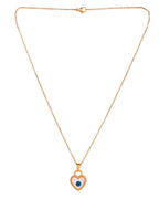 VOJ Gold Plated Heart Shaped Evil Eye Pendant With Chain | Grocsy