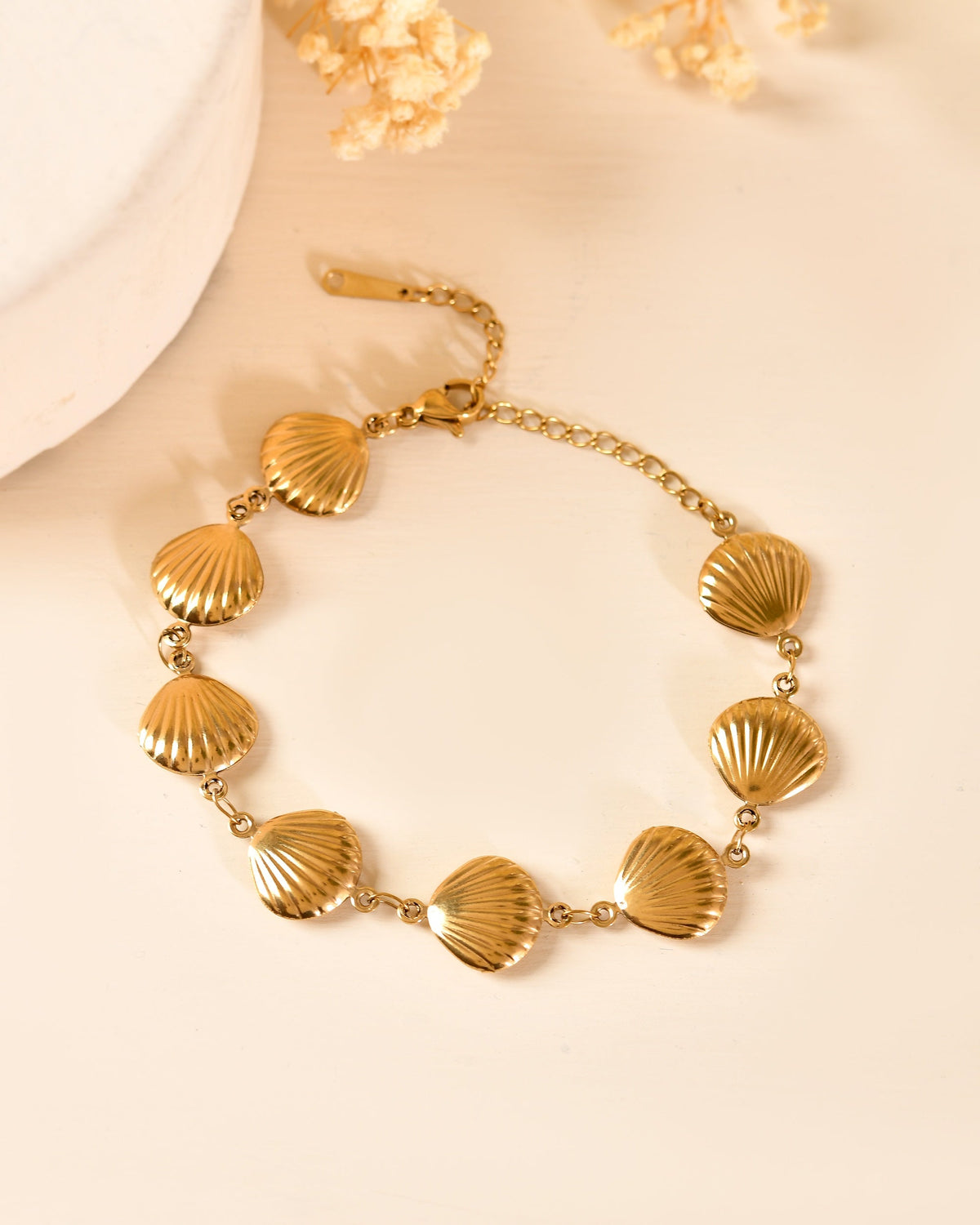 VOJ Gold Plated Elegant Shell Shaped Bracelet For Women | Grocsy