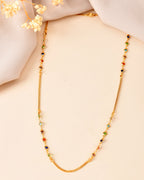VOJ Gold Plated Multi Color Heart Chain For Women | Grocsy
