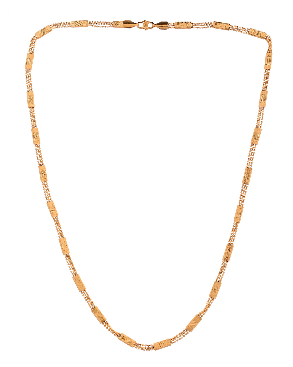 VOJ Gold Plated Rectangular With Multi Layer Chain For Men | Grocsy