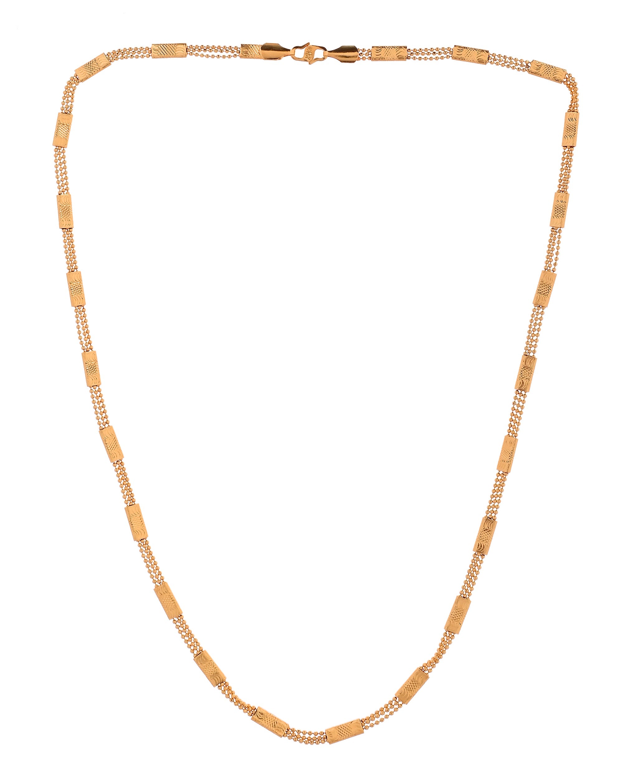VOJ Gold Plated Rectangular With Multi Layer Chain For Men | Grocsy