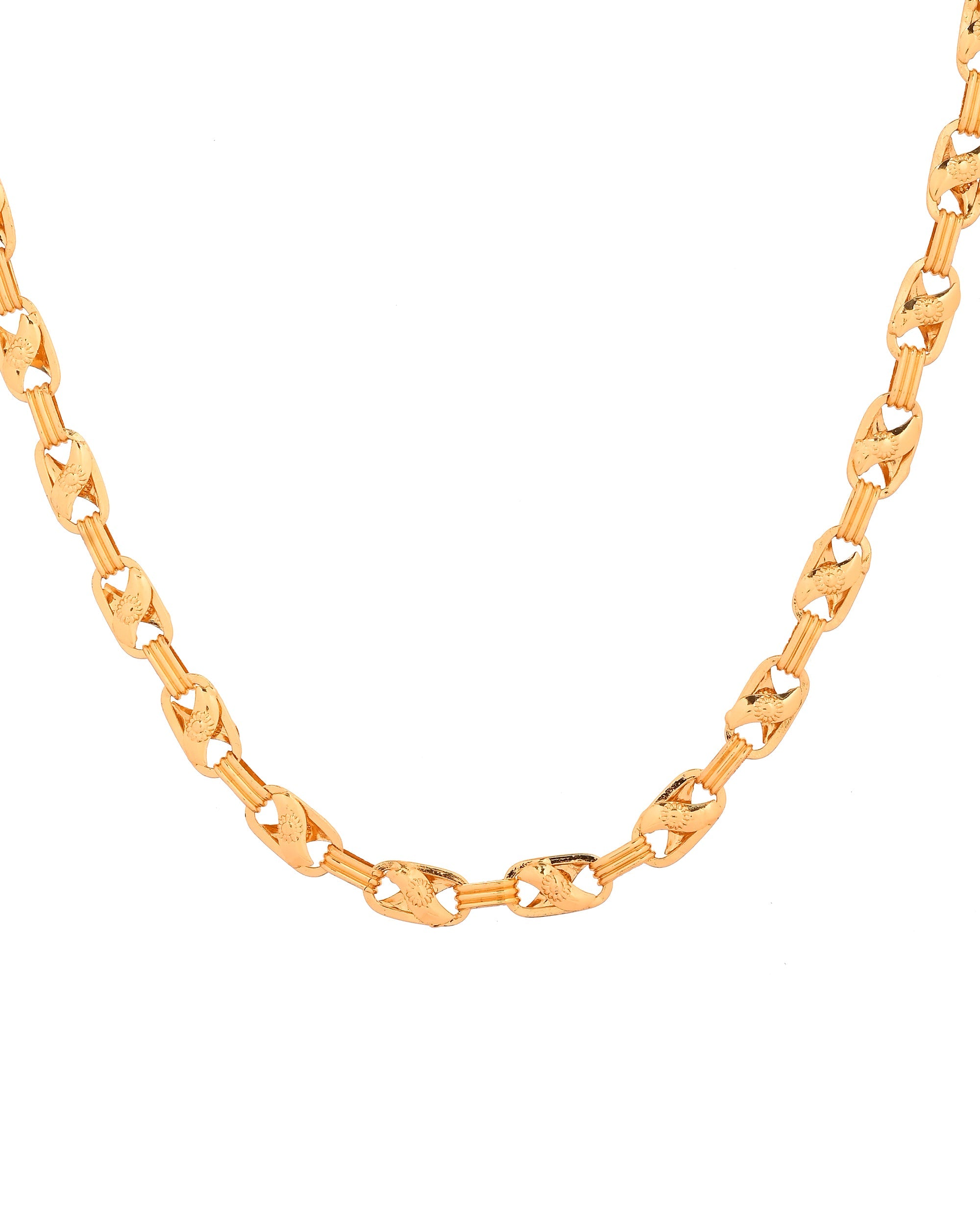 VOJ Gold Toned Elegant Designer Link Chain For Men | Grocsy