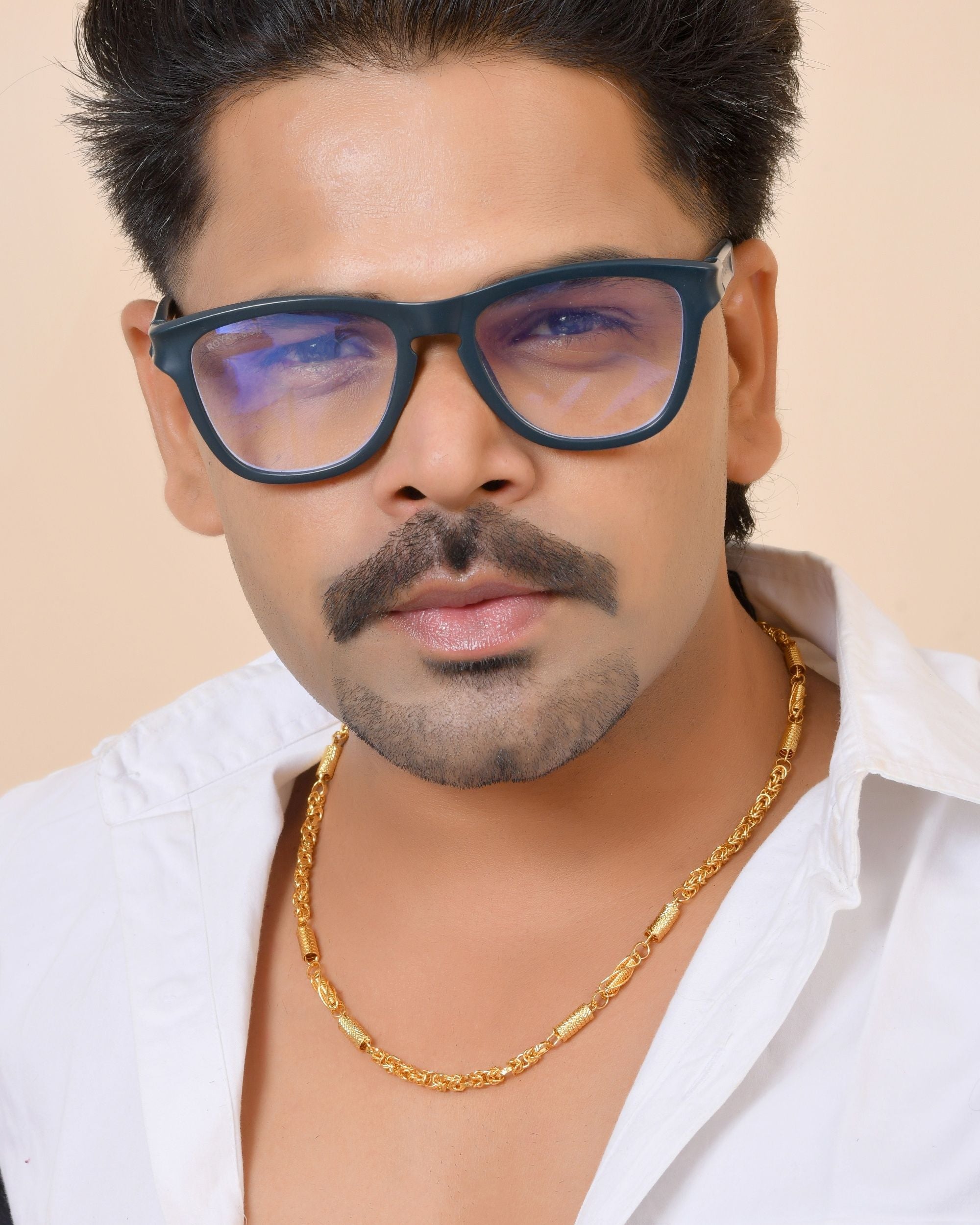 VOJ Gold Plated Thick Pipe Shaped Chain For Men | Grocsy
