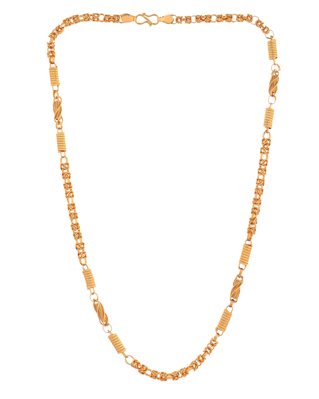 VOJ Gold Plated Thick Pipe Shaped Chain For Men | Grocsy