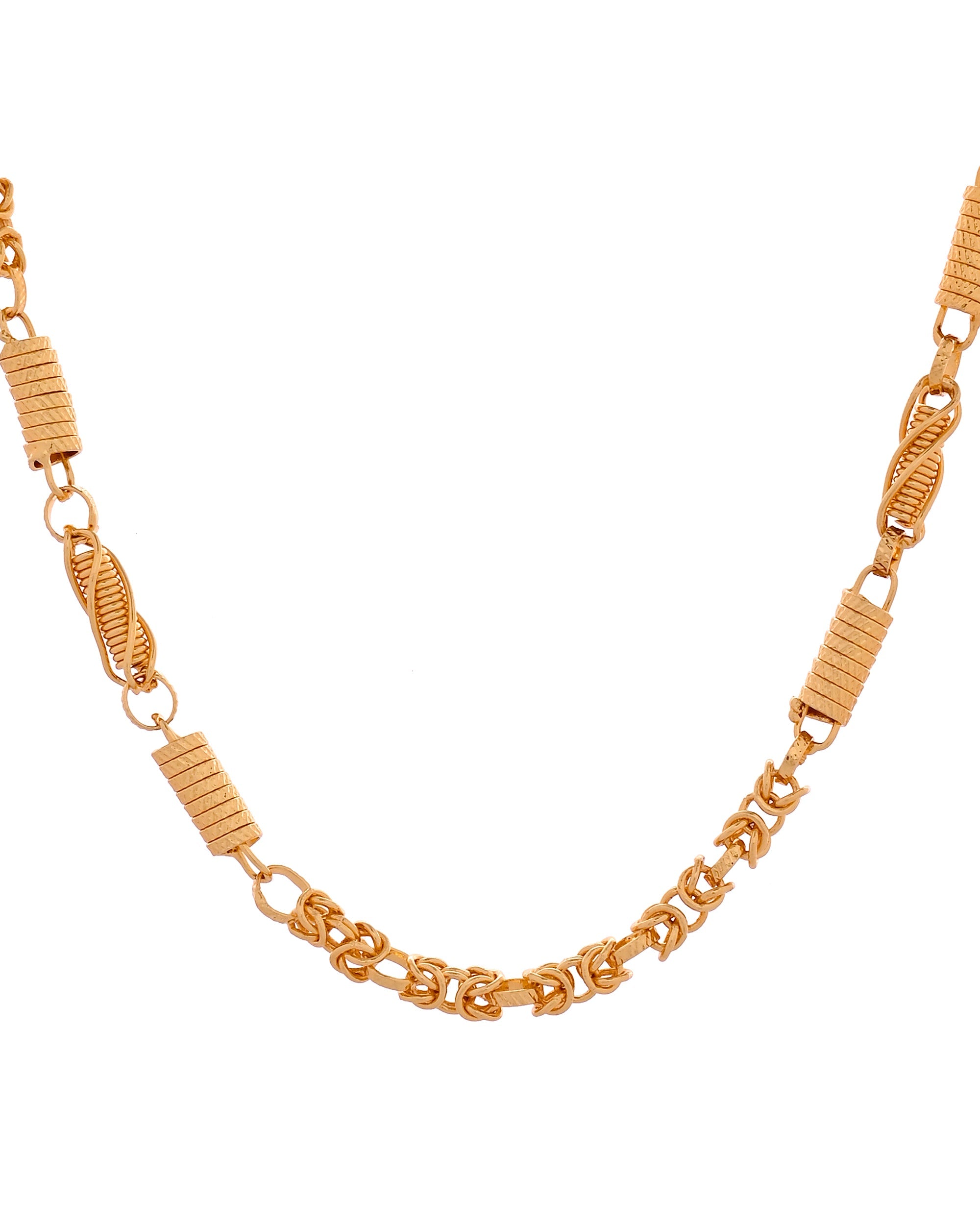 VOJ Gold Plated Thick Pipe Shaped Chain For Men | Grocsy