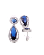VOJ Silver-Plated Ad & Blue Cubic Zirconia Studded Jewellery Set | Grocsy