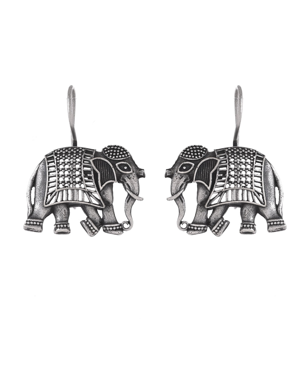VOJ Silver Toned Animal Designed Drop Earrings | Grocsy