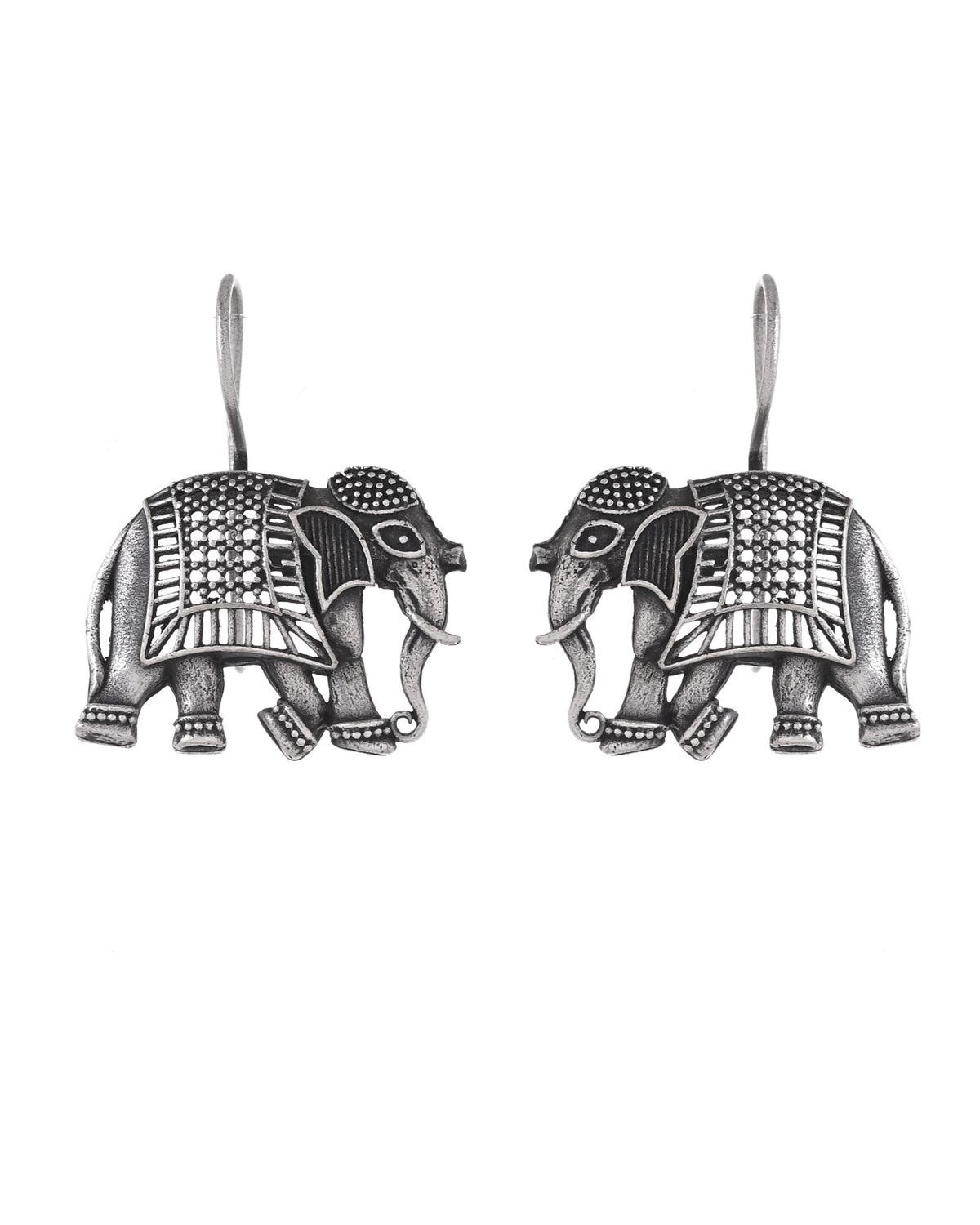VOJ Silver Toned Animal Designed Drop Earrings | Grocsy