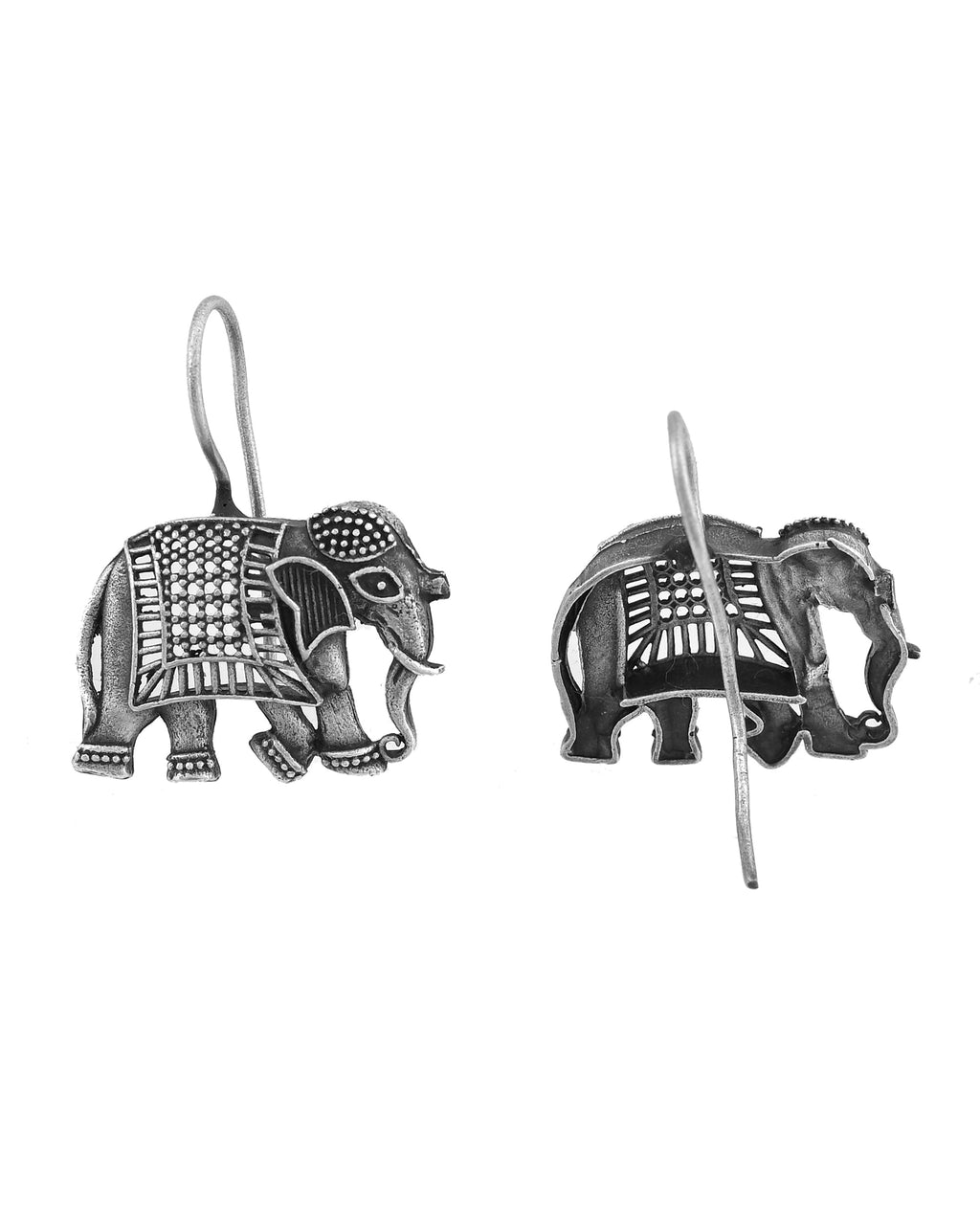 VOJ Silver Toned Animal Designed Drop Earrings | Grocsy