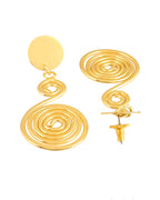 VOJ Gold Plated Twisted Designed Drop Earrings | Grocsy