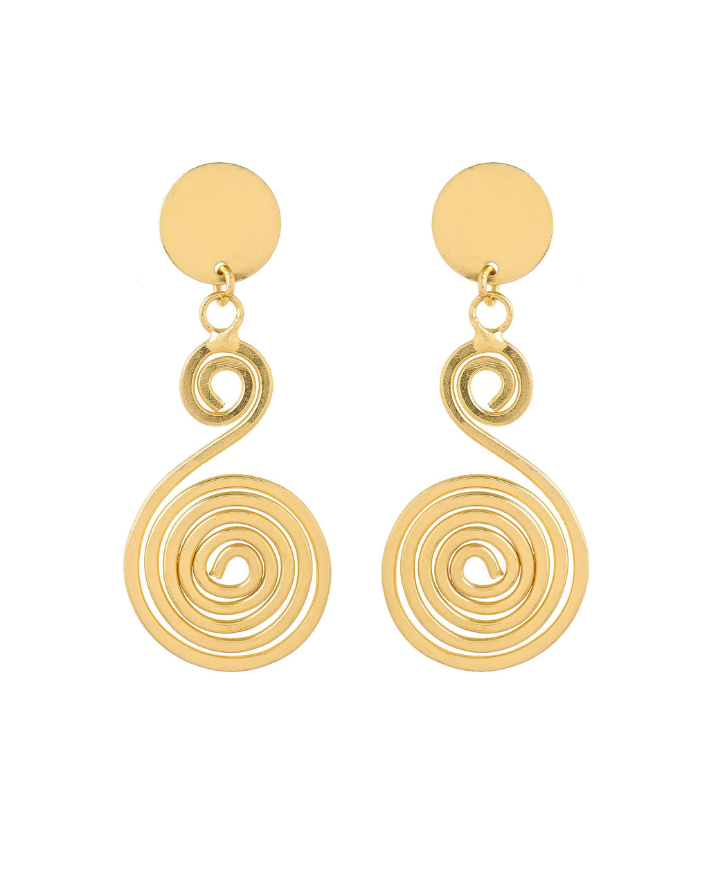 VOJ Gold Plated Twisted Designed Drop Earrings | Grocsy
