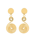 VOJ Gold Plated Twisted Designed Drop Earrings | Grocsy