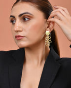 VOJ Gold Plated Designer Drop Earrings | Grocsy