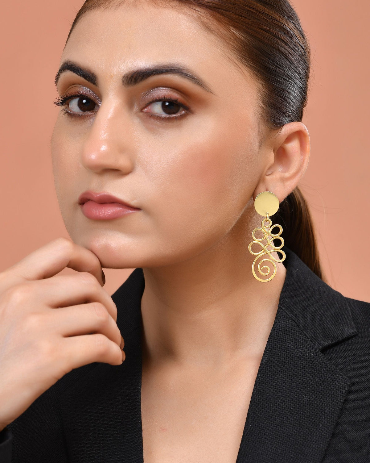 VOJ Gold Plated Designer Drop Earrings | Grocsy