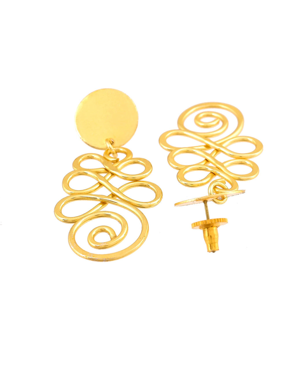 VOJ Gold Plated Designer Drop Earrings | Grocsy