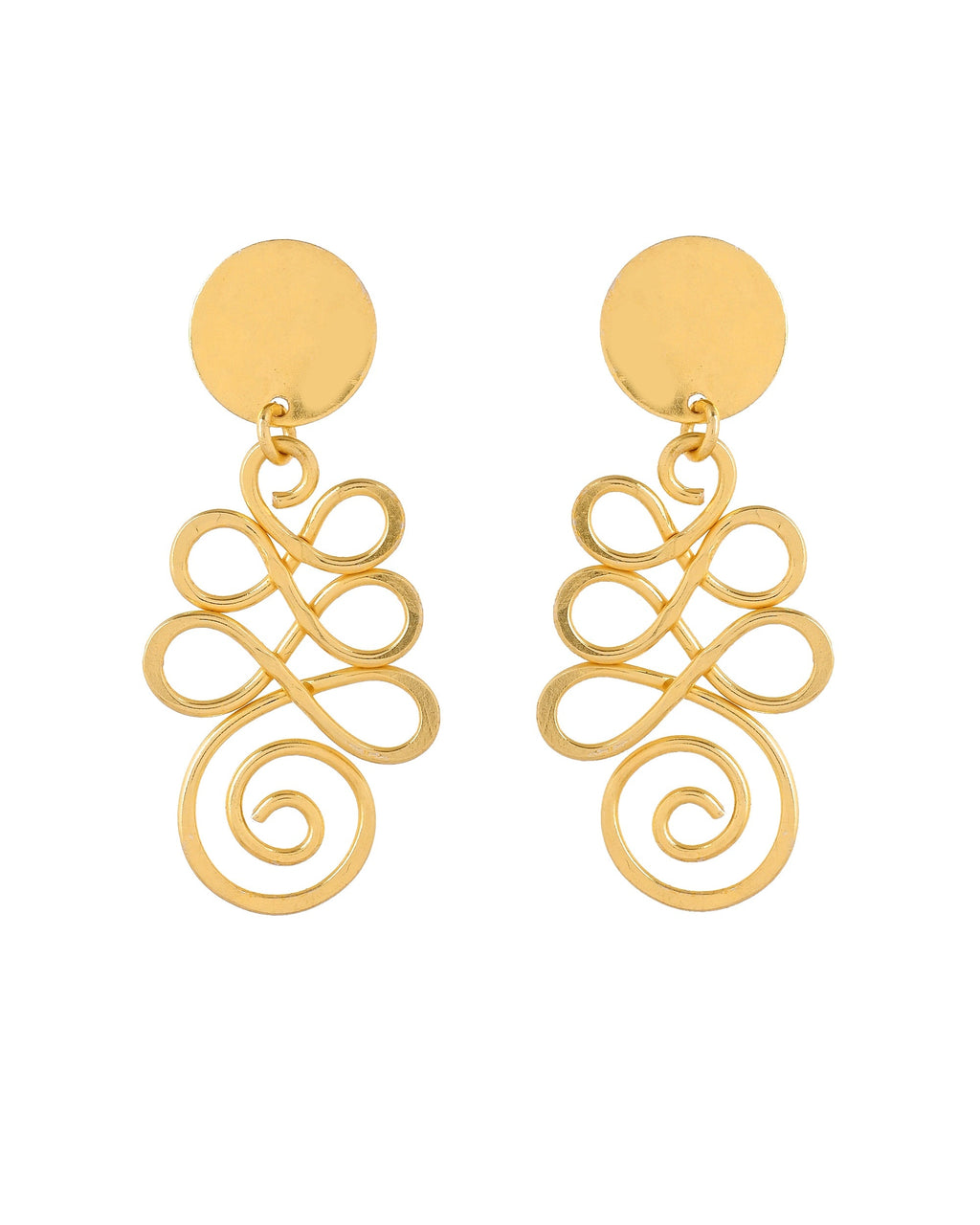 VOJ Gold Plated Designer Drop Earrings | Grocsy