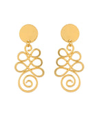 VOJ Gold Plated Designer Drop Earrings | Grocsy