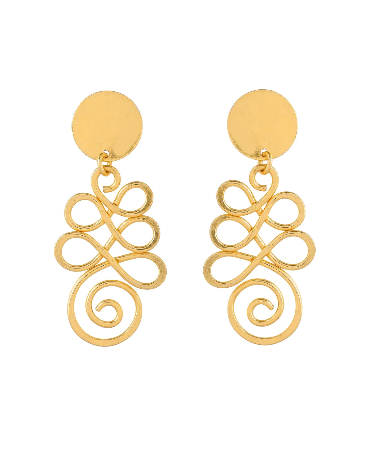 VOJ Gold Plated Designer Drop Earrings | Grocsy