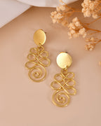 VOJ Gold Plated Designer Drop Earrings | Grocsy