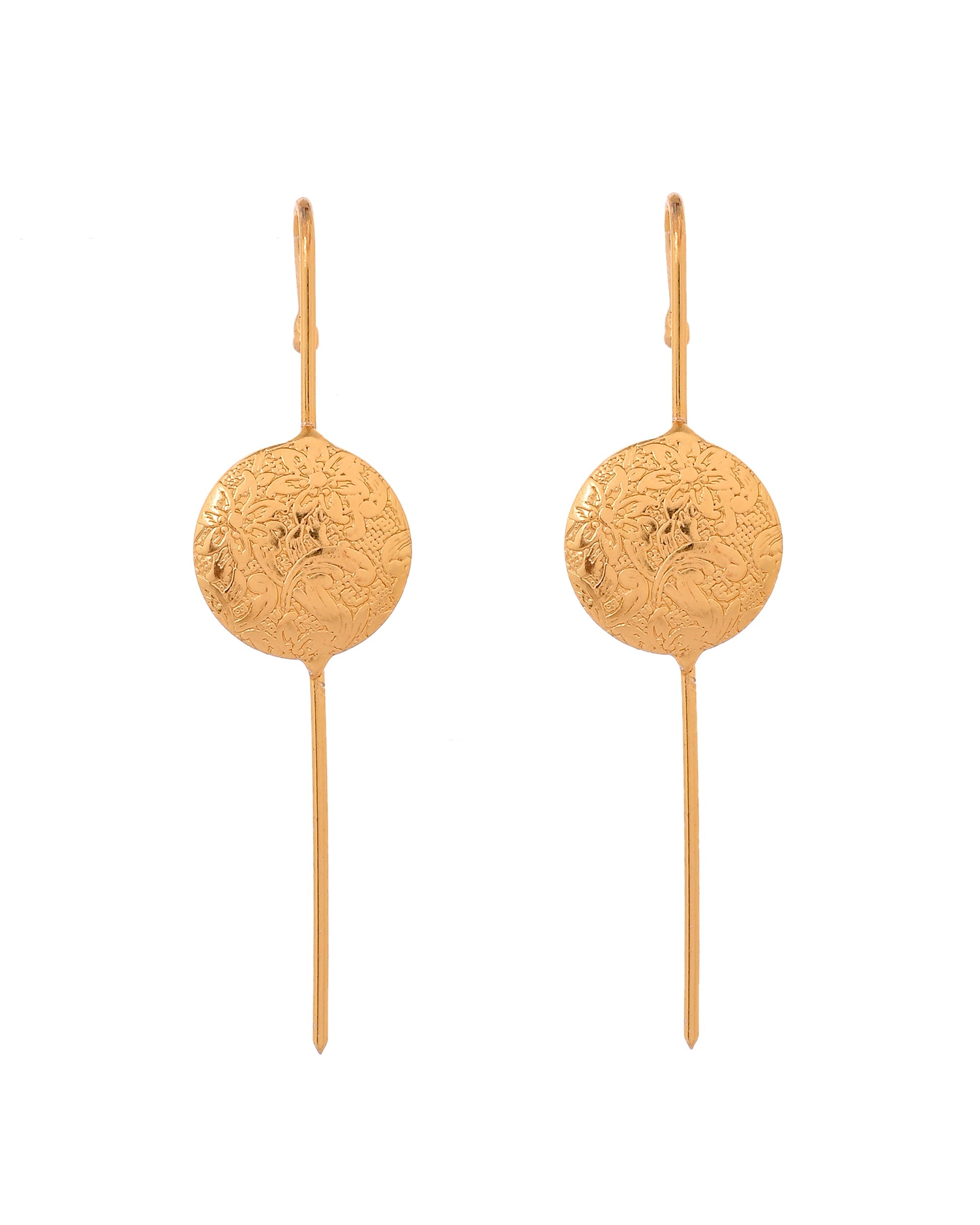 VOJ Gold Plated Circular Ear Cuff Earrings | Grocsy
