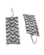 VOJ Silver Plated Beat Studded Designer Drop Earrings | Grocsy