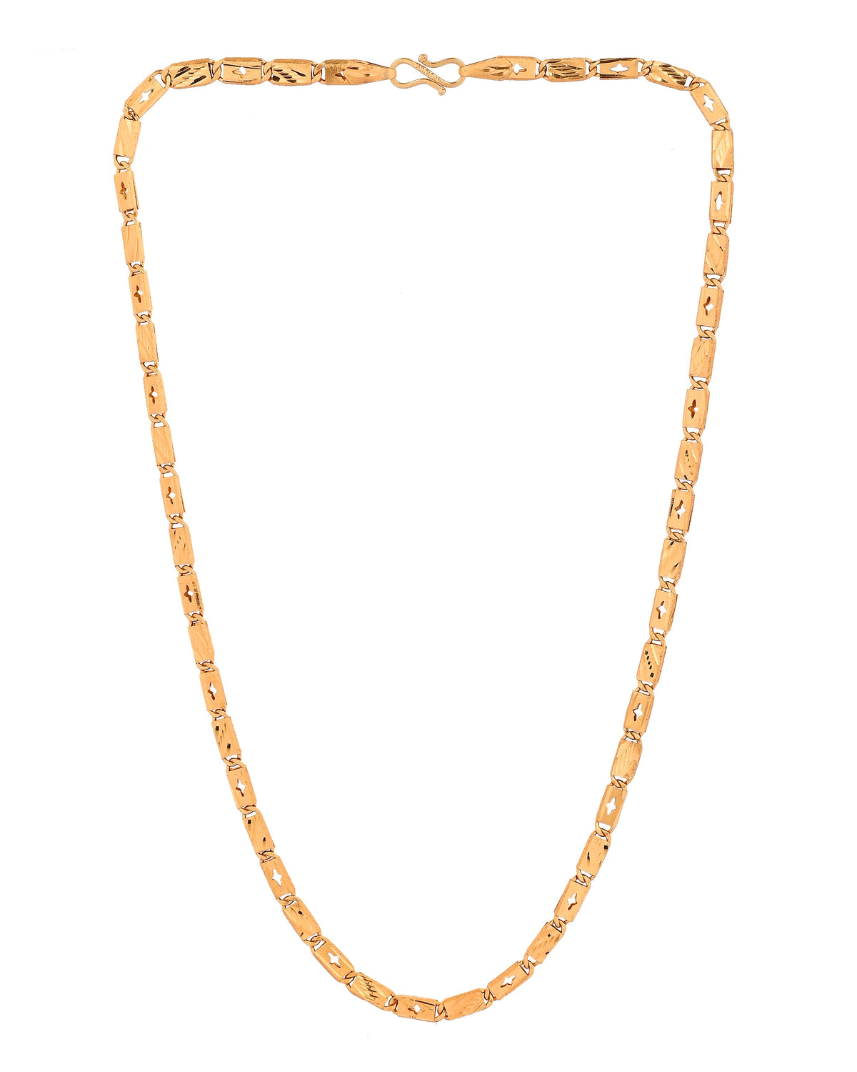 VOJ Gold Plated Designer Biscuit Chain For Men | Grocsy