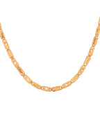 VOJ Gold Plated X Designed Biscuit Chain For Men | Grocsy