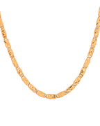 VOJ Gold Plated Geometric Designed Biscuit Chain For Men | Grocsy