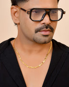 VOJ Gold Plated Plain Designed Biscuit Chain For Men | Grocsy