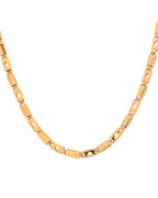 VOJ Gold Plated Square Designed Biscuit Chain For Men | Grocsy