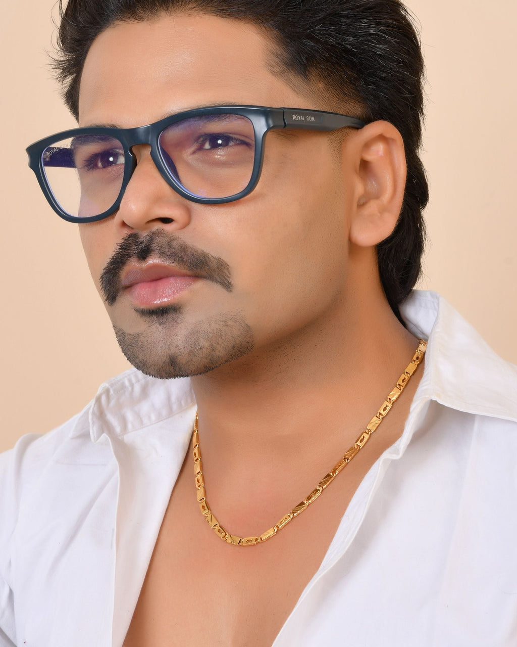 VOJ Gold Plated Fish Designed Biscuit Chain For Men | Grocsy