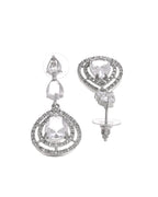 VOJ Silver Toned Tear Drop Shaped Stone Ad Necklace Set | Grocsy