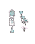 VOJ Silver Toned Cz Stone Studded Designer Necklace Set | Grocsy