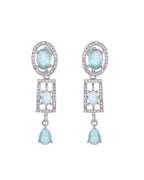 VOJ Silver Toned Cz Stone Studded Designer Necklace Set | Grocsy
