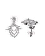 VOJ Silver Plated Cz Stone Studded Designer Elegant Necklace Set | Grocsy