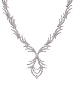 VOJ Silver Plated Cz Stone Studded Designer Elegant Necklace Set | Grocsy