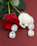 VOJ Silver Plated Kundan Stone Studded Earrings | Grocsy