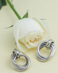VOJ Silver Plated Circluar Studs Earring