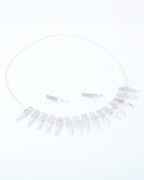VOJ Silver Plated Stone Studded Necklace And Earring Set