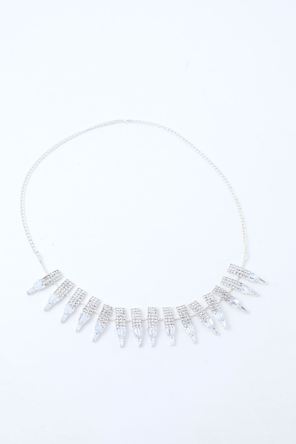 VOJ Silver Plated Stone Studded Necklace And Earring Set