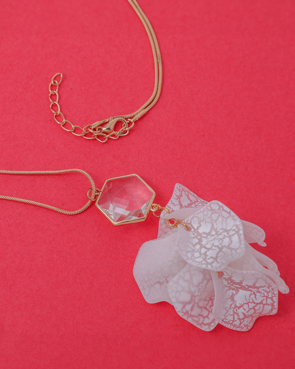 VOJ White Feather Styled Necklace | Grocsy