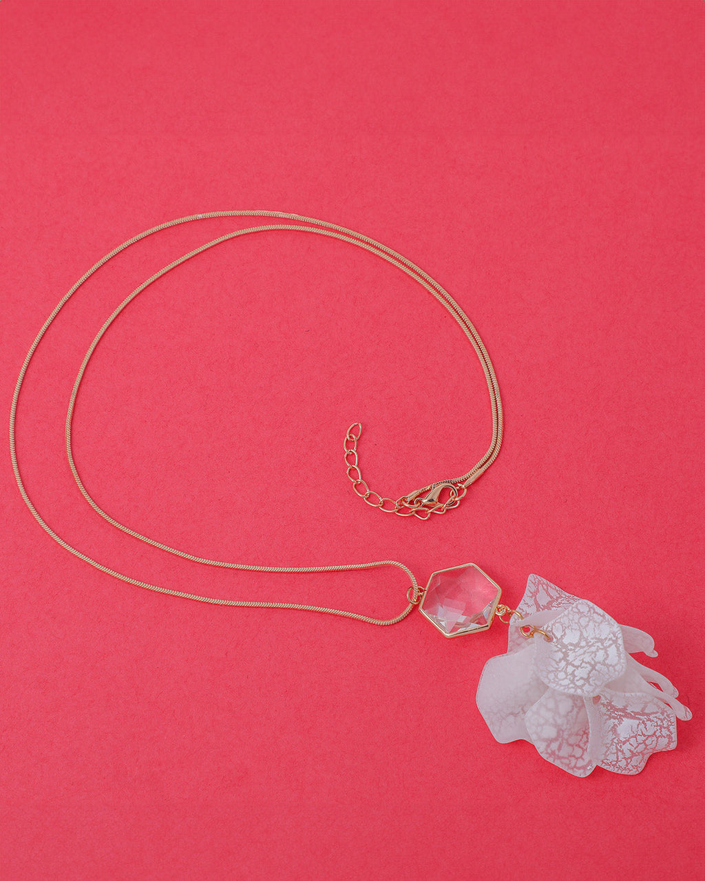 VOJ White Feather Styled Necklace | Grocsy