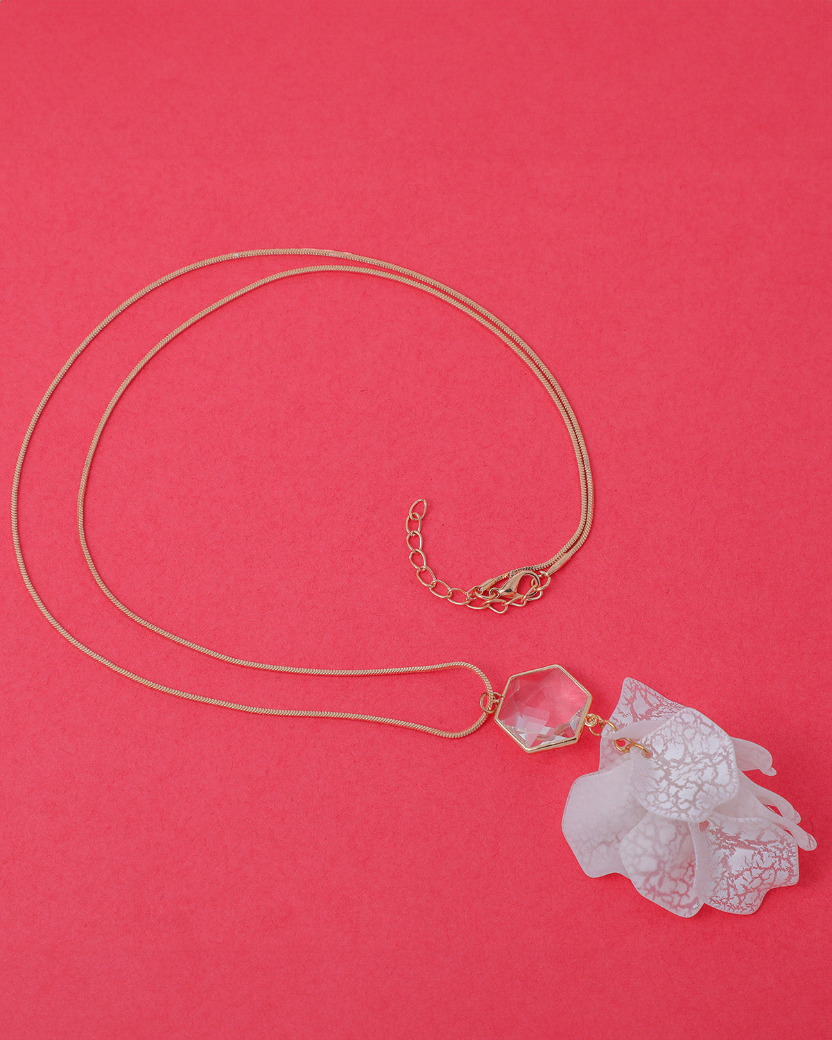 VOJ White Feather Styled Necklace | Grocsy