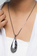 VOJ Black Stone Studded Pandent Necklace | Grocsy