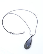 VOJ Black Stone Studded Pandent Necklace | Grocsy