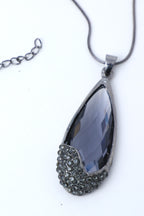 VOJ Black Stone Studded Pandent Necklace | Grocsy