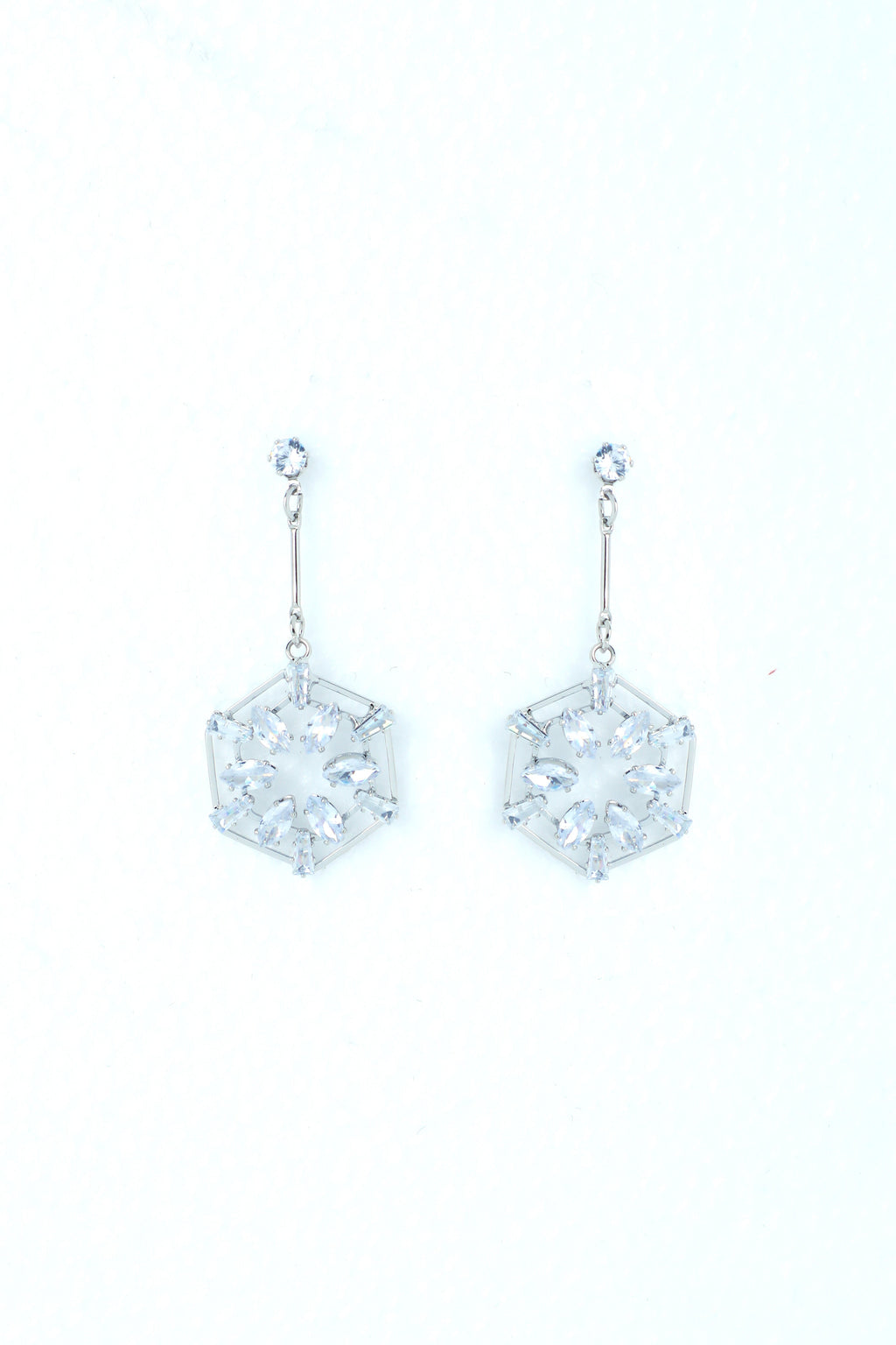VOJ Silver Plated Stone Studded Circluar Earrings